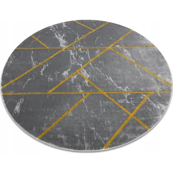 Koberec STYLOVÝ KOBEREC kruh 120cm MARMOR šedá/zlatá #AF531