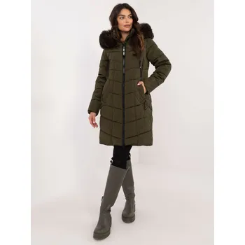 Pohodlná zimní bunda s odnímatelnou kapucí khaki SK-KR-