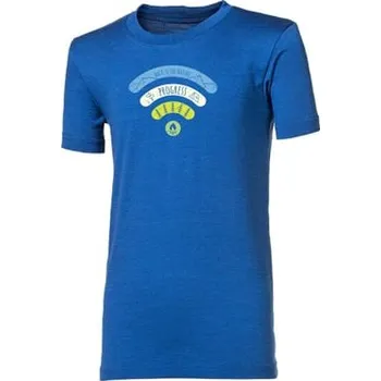 BRAM "SIGNAL" dětské merino triko modrý melír 152/158