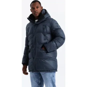 Pánská casual bunda Ombre Clothing Nadčasová prošívaná tmavě modrá pánská bunda V3 JALJ-0186