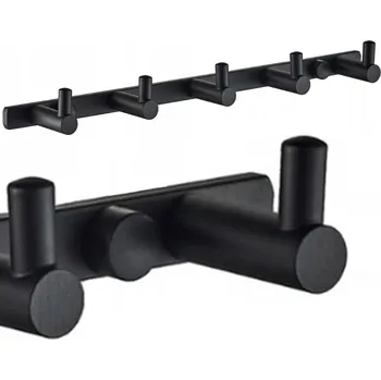 Věšák WIESZAK NA UBRANIA 5 HACZYKÓW CZARNY Styl LOFT