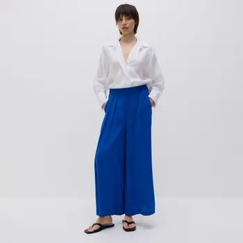 Dámské kalhoty Reserved - Kalhoty palazzo - tmavomodrá - 1020P-59X - 1020P-59X-XS