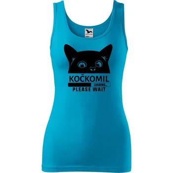 Dámské tílko s potiskem Kočkomil loading Velikost: 2XL, Barva: Tyrkysová