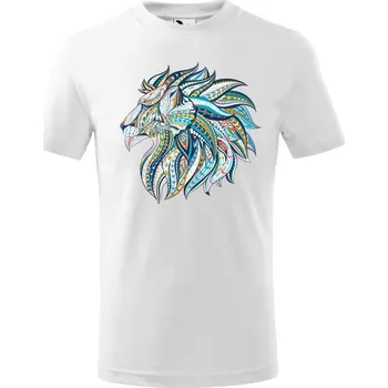 Chlapecké tričko Dětské tričko s potiskem Hlava lva Velikost: 158/12 let, Barva trička: Bílá