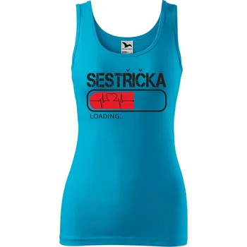 Dámské tílko s potiskem Sestřička loading Velikost: 2XL, Barva: Tyrkysová