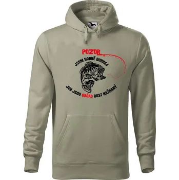Pánská mikina Pánská mikina s potiskem Hodně dobrej rybář Velikost (muž): 2XL, Vyberte barvu: Světlá khaki