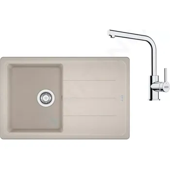 Kuchyňský dřez Franke Sety Kuchyňský set G263SA, fragranitový dřez BFG 611-78 a baterie FS 3230.031, sahara/chrom, 114.0700.737