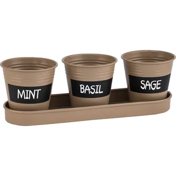 Květináč PARKSIDE® Sada květináčů na bylinky, 4dílná (béžová)