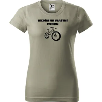 Dámské tričko s potiskem Vlastní pohon Barva trička: Světlá khaki - 28, Velikost: S