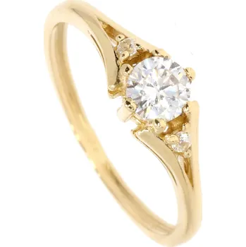 Prsten Zlatnictví Helios Romantický zlatý prsten se zirkony Velikost: 54,5, Váha: 1,7g