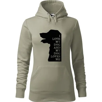 Pánská mikina Dámská mikina I love my dog Velikost (žena): S, Vyberte barvu: Světlá khaki