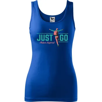 Dámské tílko s potiskem Just go Velikost: S, Barva: Královsky modrá