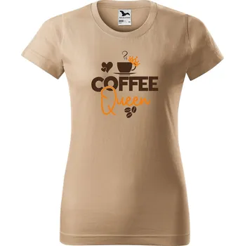 Dámské tričko Dámské tričko s potiskem Coffee queen Barva trička: Písková - 08, Velikost: L