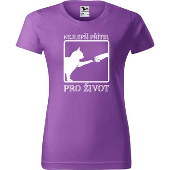 Dámské tričko Dámské tričko s potiskem Nejlepší přítel Barva trička: Fialová - 64, Velikost: 2XL