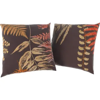 Povlak na dekorativní polštářek Kvalitex Sada 2 povlaků na polštář bavlněný satén KAPRADÍ hnědé Abmessungen der Kopfkissenbezüge: 50x50cm