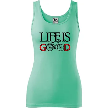 Dámské tílko s potiskem Life is good Velikost: L, Barva: Mátová