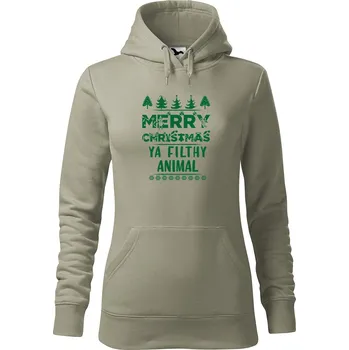 Pánská mikina Dámská mikina Merry animal Velikost (žena): XS, Vyberte barvu: Světlá khaki