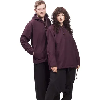 Unisex mikina s kapucí RAHUL tmavě fialová M