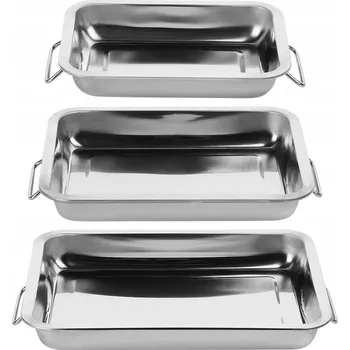 Plech na pečení 3x Pekáč OCELOVÝ pekáč plech na pečení masa ryb koláče trouby