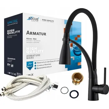 Vodovodní baterie VYSOKÁ KUCHYŇSKÁ BATERIE NA DESKU FLEX STOJÍCÍ S VYTÁHNOU SPRCHOU KE DŘEZ