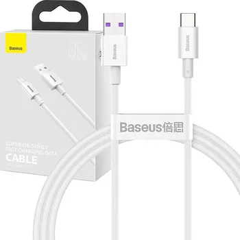 Datový kabel Baseus Kabel USB na USB-C řady Superior, 66W, 1m (bílý)