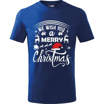 Chlapecké tričko Dětské tričko s potiskem We wish you Velikost: 146/10 let, Barva trička: Královsky modrá