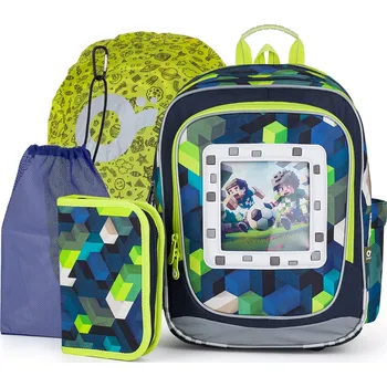 Školní batoh Topgal školní set ENDY 24015 large – lehký batoh s motýlkem pro 1.–3. třídu ZŠ, včetně penálu a pláštěnky