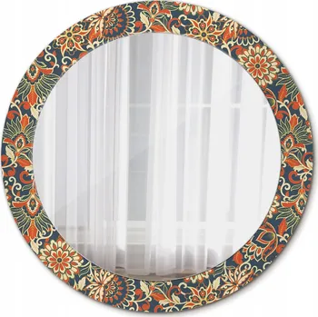 Zrcadlo Kulaté Zrcadlo Retro květy 70 cm