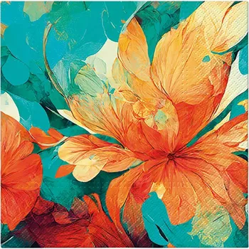 Papírový ubrousek Papírové ubrousky PAW Zenové abstraktní květiny 33x33cm/20ks