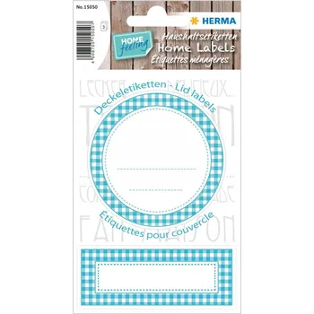 Obraz Popisné ETIKETY na Koření Průměr 70 mm Tyrkysová Mřížka 3 Ks Herma