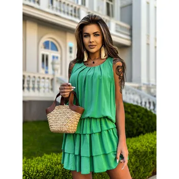 Dámské šaty Edoti Bombshell dress with frills Edoti zelená 3280386