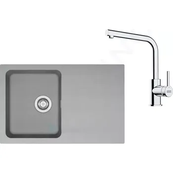 Kuchyňský dřez Franke Sety Kuchyňský set T111Š, tectonitový dřez OID 611-78 a baterie FS 3230.031, šedá/chrom, 143.0687.320