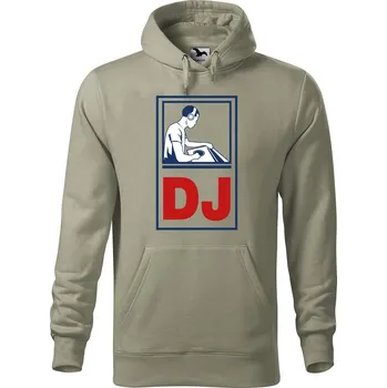 Pánská mikina Pánská mikina s potiskem Dj Velikost (muž): M, Vyberte barvu: Světlá khaki