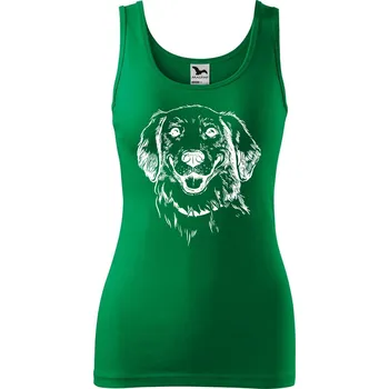 Dámské tílko s potiskem Retrívr Velikost: S, Barva: Středně zelená