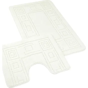 Koupelnová předložka Kvalitex Koupelnová a WC předložka ornament smetanový SADA 60 x 100 cm + 60 x 50 cm
