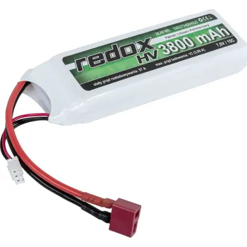 Baterie pro airsoftovou zbraň Li-Pol akumulátor Redox High Voltage 7,6V 3800mAh 15C - Dean-T