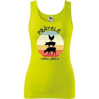 Dámské oblečení Dámské tílko s potiskem Přátelé mého grilu Velikost: 2XL, Barva: Limetková