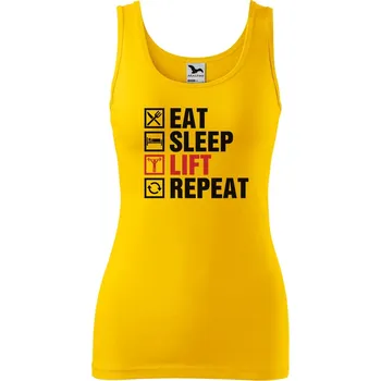 Dámské tílko s potiskem Eat sleep lift Velikost: S, Barva: Žlutá