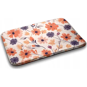 Koupelnová předložka Koupelnová předložka s květinovým vzorem a protiskluzovou úpravou