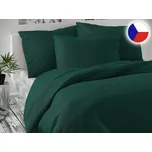 Jednobarevné povlečení satén 2x 70x90, 200x200 Luxury Collection Tmavě zelené