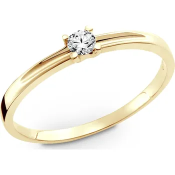 Prsten Zásnubní prsten ze žlutého zlata s přírodním diamantem 270.90 Velikost: 48