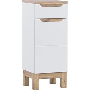 Koupelnový nábytek Koupelnová skříňka Bali 35 - bílá / bílý lesk / dub wotan