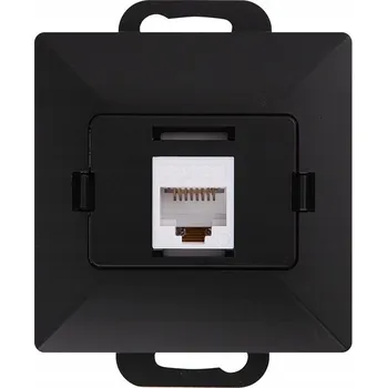 Elektrická zásuvka Internetová a telefonní zásuvka nástěnná Abex černá