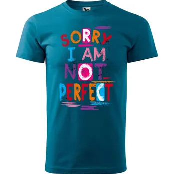 Pánské tričko s potiskem Not perfect Velikost: L, Barva trička: Petrolejová