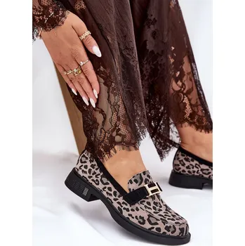 Dámské mokasíny Kožené Lakované Mokasíny Leopard Vinceza 66790 Barva: Stříbrná, Velikost: 36