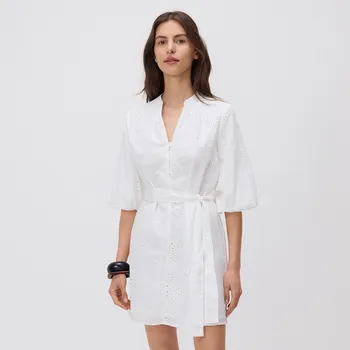 Dámské šaty Reserved - Ažurové mini šaty - bílá - 5157V-00X - 5157V-00X-XXL