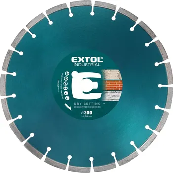 Řezný kotouč Kotouč diamantový řezný segmentový na BETON, suché řezání, ⌀300x25,4x3,2mm EXTOL INDUSTRIAL