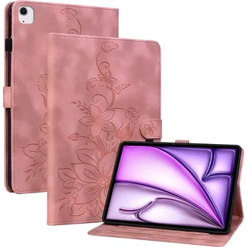 Pouzdro na tablet VSECHNONAMOBIL 106107 ART LILY Zaklápěcí pouzdro pro Apple iPad Air 11 2025 / Air 11 2024 růžové