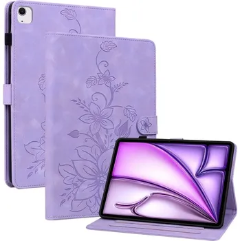 Pouzdro na tablet VSECHNONAMOBIL 106105 ART LILY Zaklápěcí pouzdro pro Apple iPad Air 11 2025 / Air 11 2024 fialové