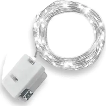 Vánoční dekorace senzanakupy Mini řetěz 2 m 20 led na baterie, 3 programy - studená bílá